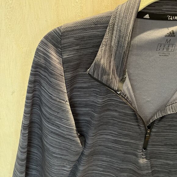 Adidas Climalite Mens pullover top shirt Black Gray 1/4 Zip Size Medium - Picture 3 of 7